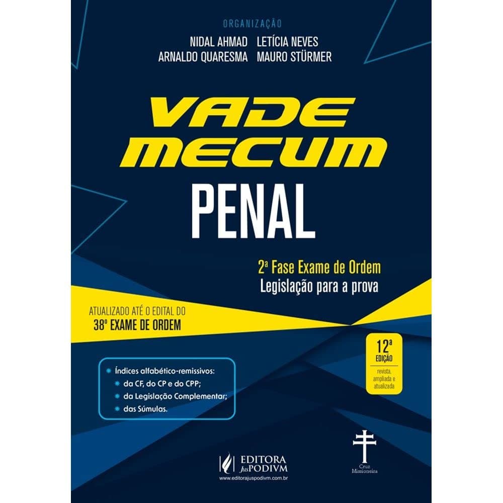 Vade Mecum Penal: 38º Exame De Ordem - 12ª Edição (2023) Capa comum 1 janeiro 1900