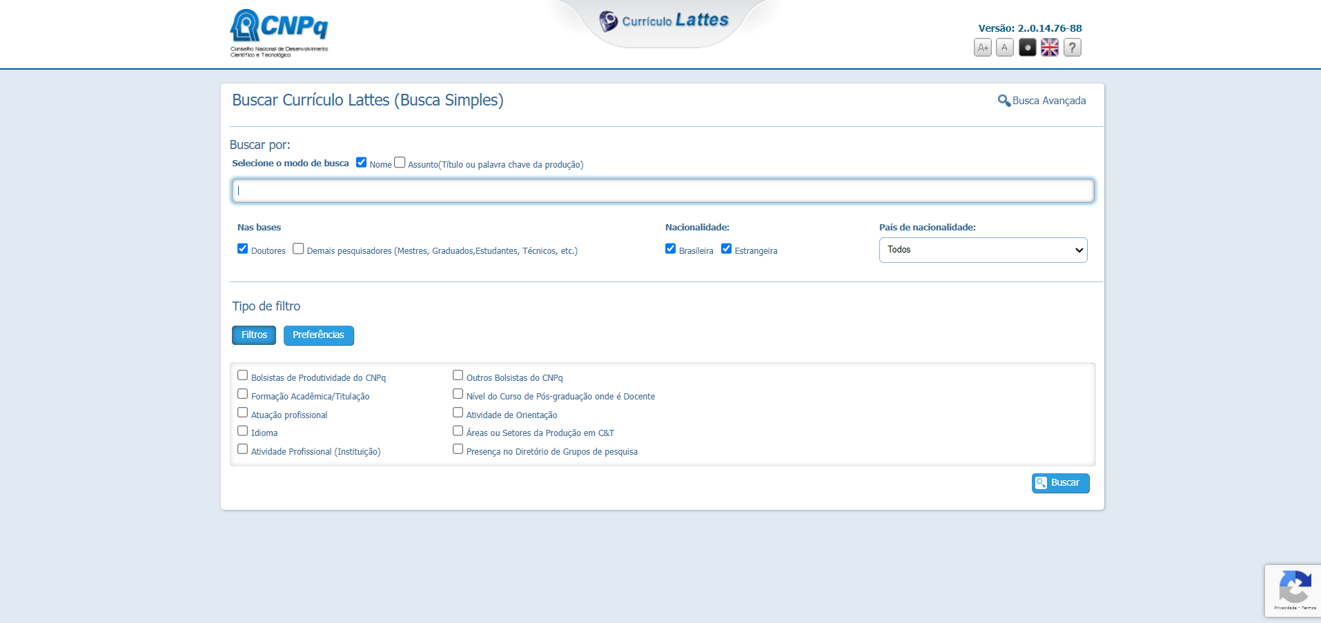 Buscar Currículo Lattes